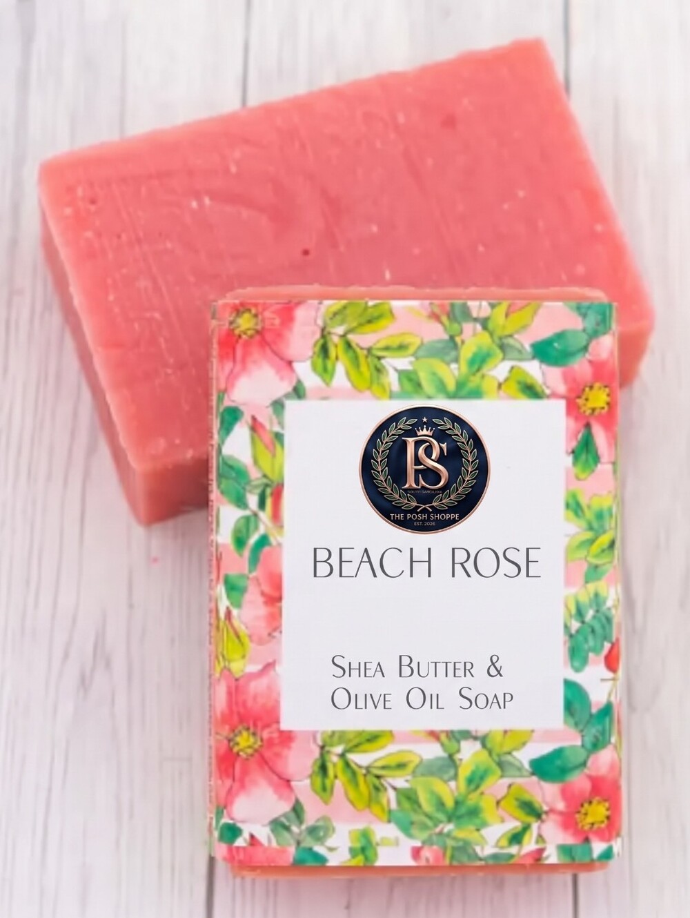 Vegan Beach Rose Shea Butter & Olive Oil Soap